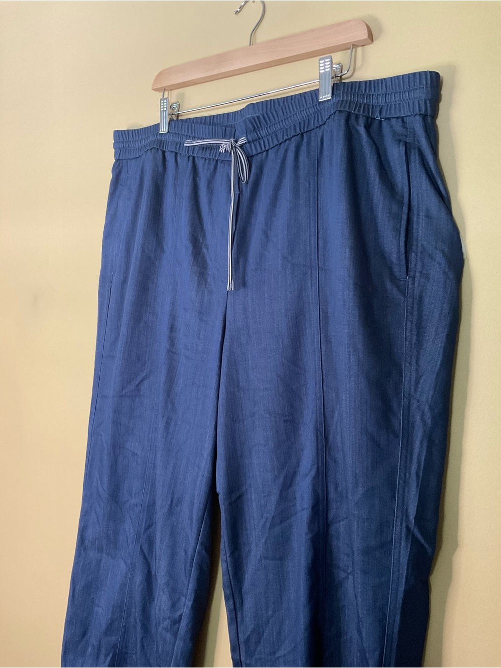 Anthropologie Women’s Maison d’Amelie Navy Drawstring Relaxed Trousers - Picture 2 of 9